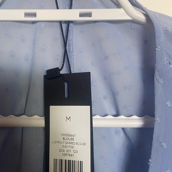 Dynamite - Baby Blue Long sleeve Peplum Top Size M - Picture 3 of 4